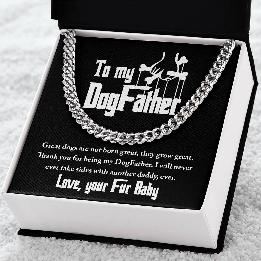 Cuban Link Chain , Gift for Dad from Dog Baby, Gift for Father, Birthday Gift, Father's Day Gift