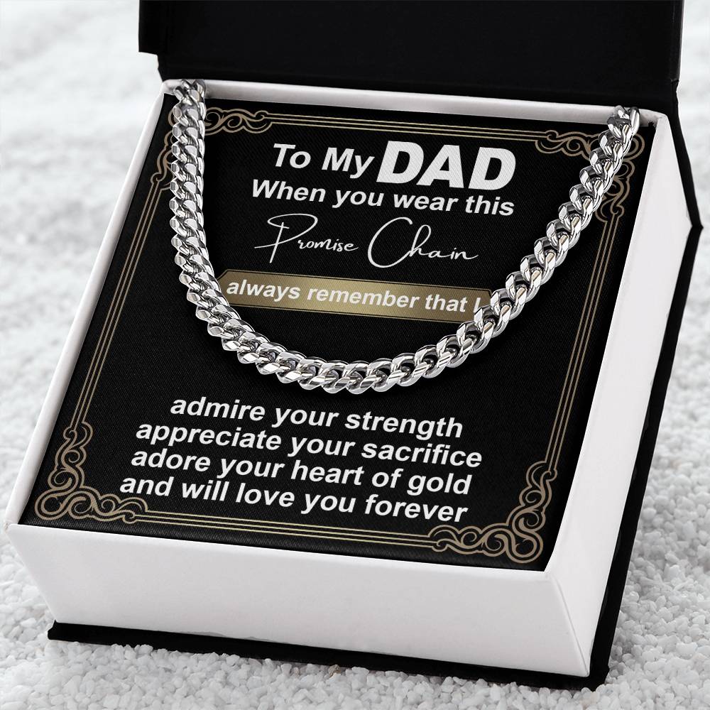 Promise Chain, Cuban Link Chain Necklace, Gift for dad, Gift For Father,Birthday Gift, Father's Day Gift