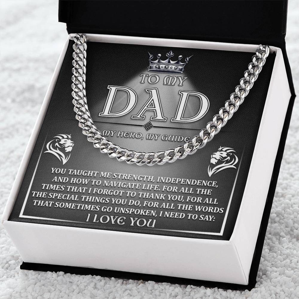Cuban Link Chain Necklace Gift for Dad, Gift for Father, Birthday Gift, Father's Day Gift