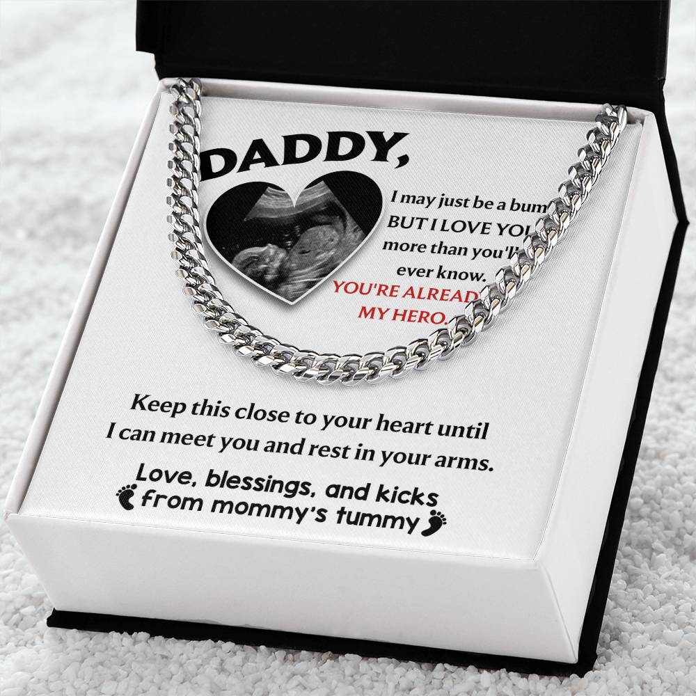 Cuban Link Necklace Gift for Dad to be, Gift for Father to be, Birthday Gift