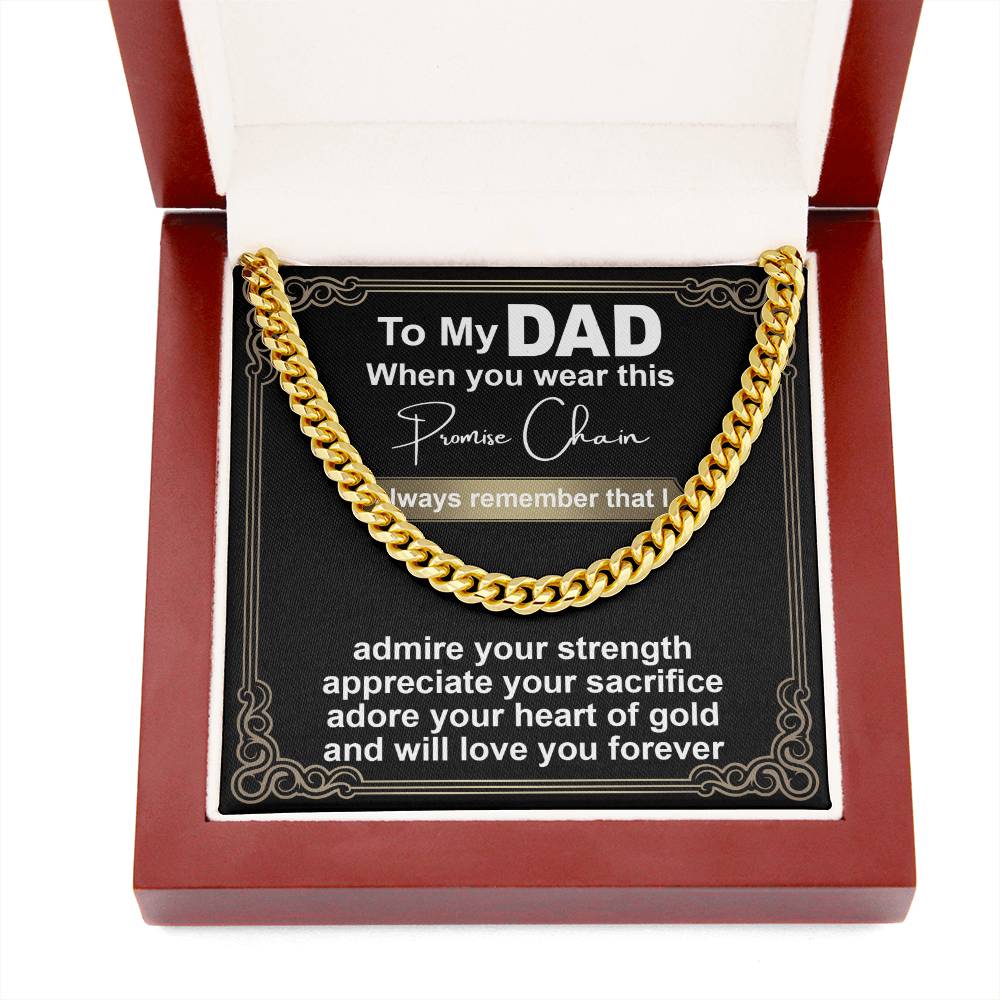 Promise Chain, Cuban Link Chain Necklace, Gift for dad, Gift For Father,Birthday Gift, Father's Day Gift