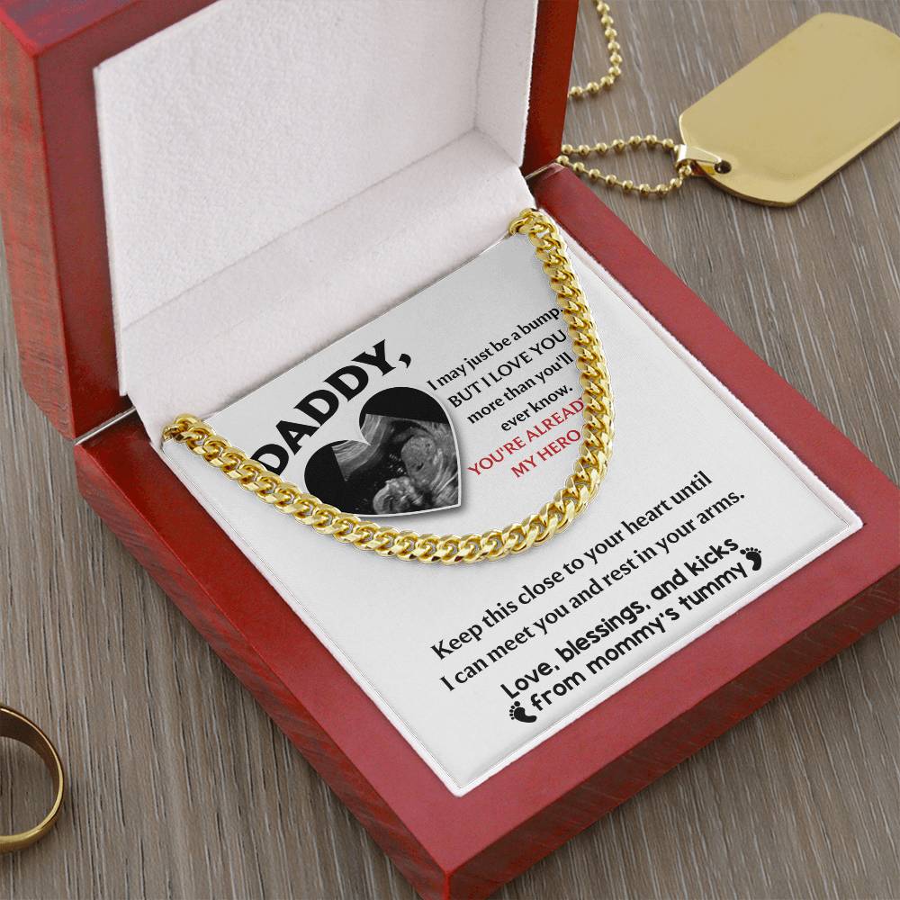 Cuban Link Necklace Gift for Dad to be, Gift for Father to be, Birthday Gift