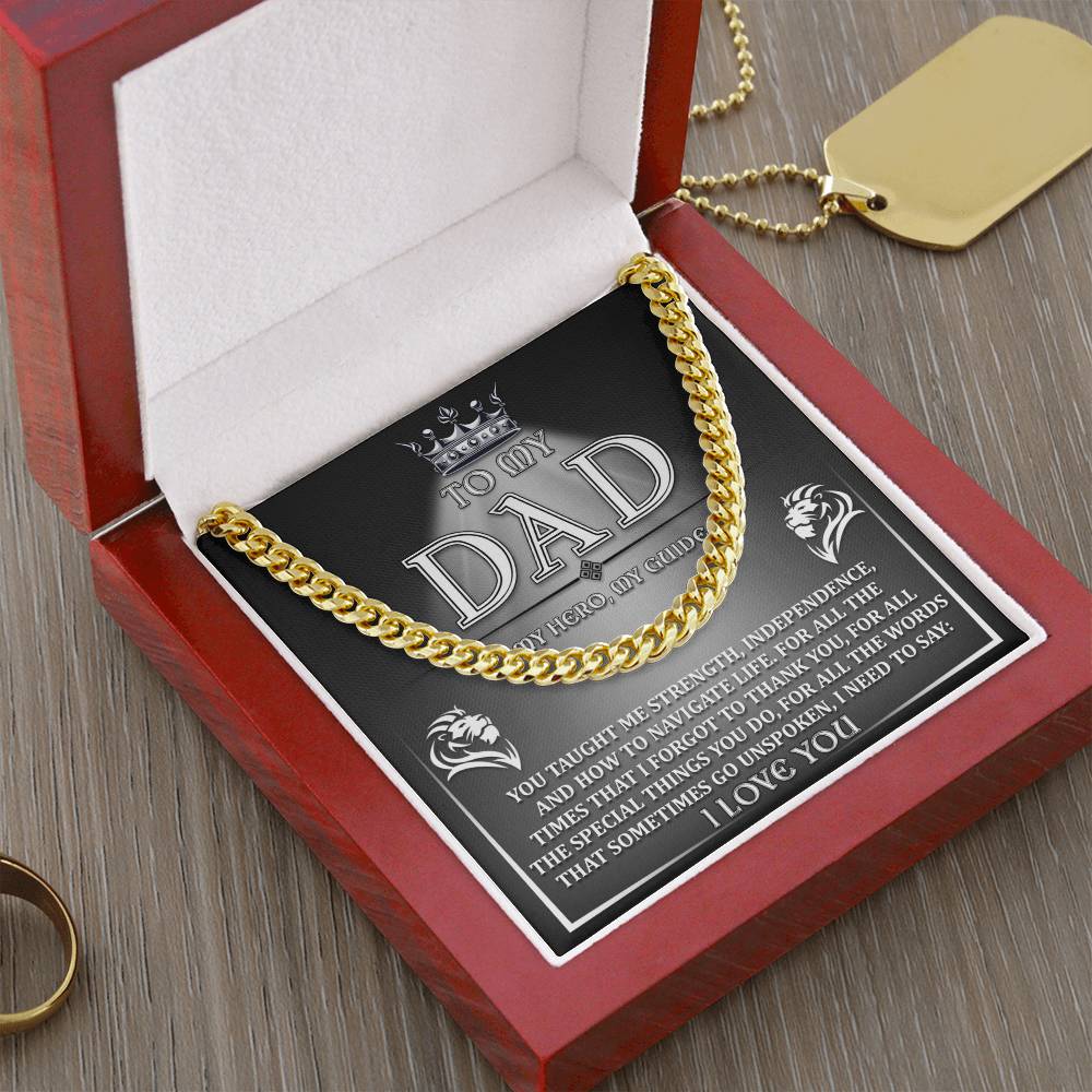 Cuban Link Chain Necklace Gift for Dad, Gift for Father, Birthday Gift, Father's Day Gift