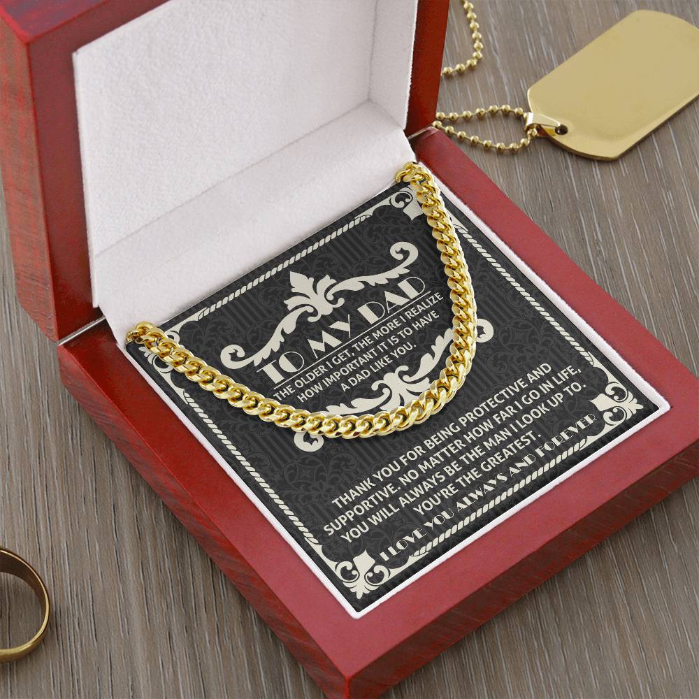 Cuban Link Chain Necklace Gift for Dad, Gift for Father, Birthday, Father's Day Gift