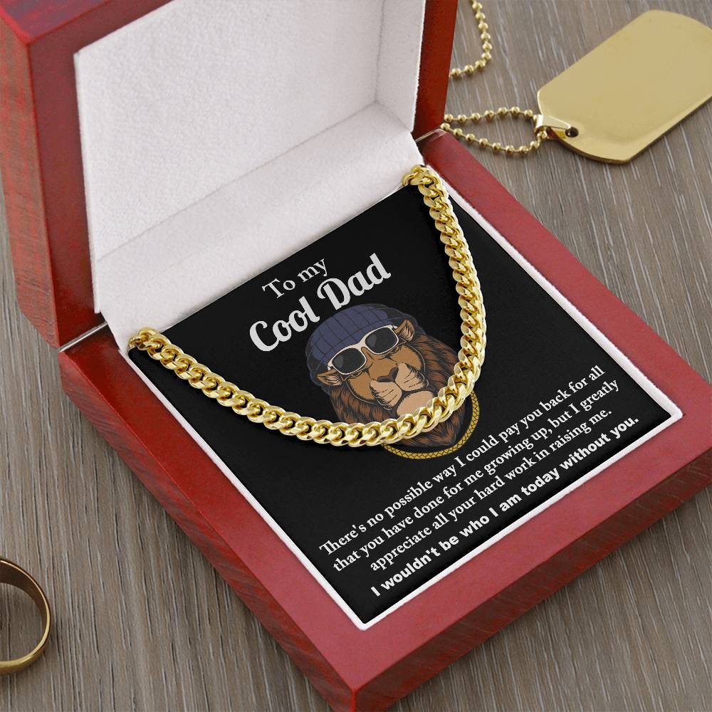Cuban Link Chain Necklace Gift for Dad, Gift for Father, Birthday, Father's Day Gift
