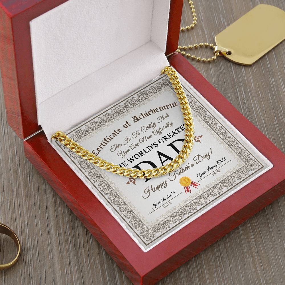 Cuban Link Chain Necklace Gift for Dad, Gift for Father, Father's Day Gift