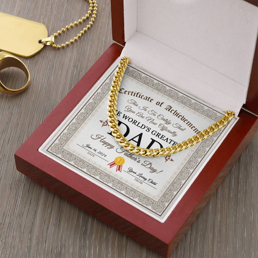 Cuban Link Chain Necklace Gift for Dad, Gift for Father, Father's Day Gift
