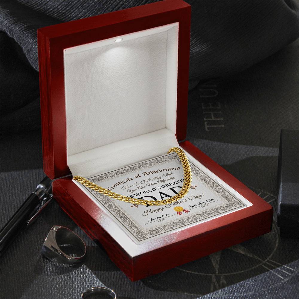Cuban Link Chain Necklace Gift for Dad, Gift for Father, Father's Day Gift
