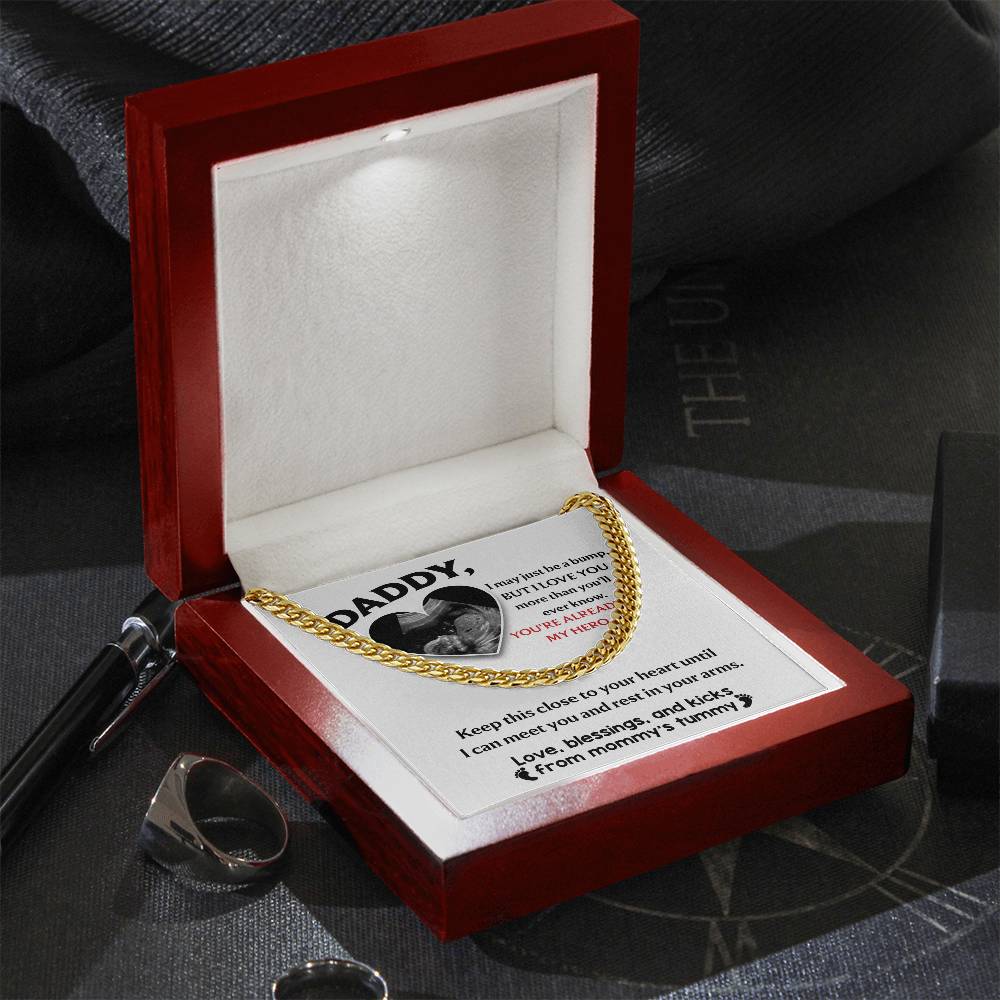 Cuban Link Necklace Gift for Dad to be, Gift for Father to be, Birthday Gift