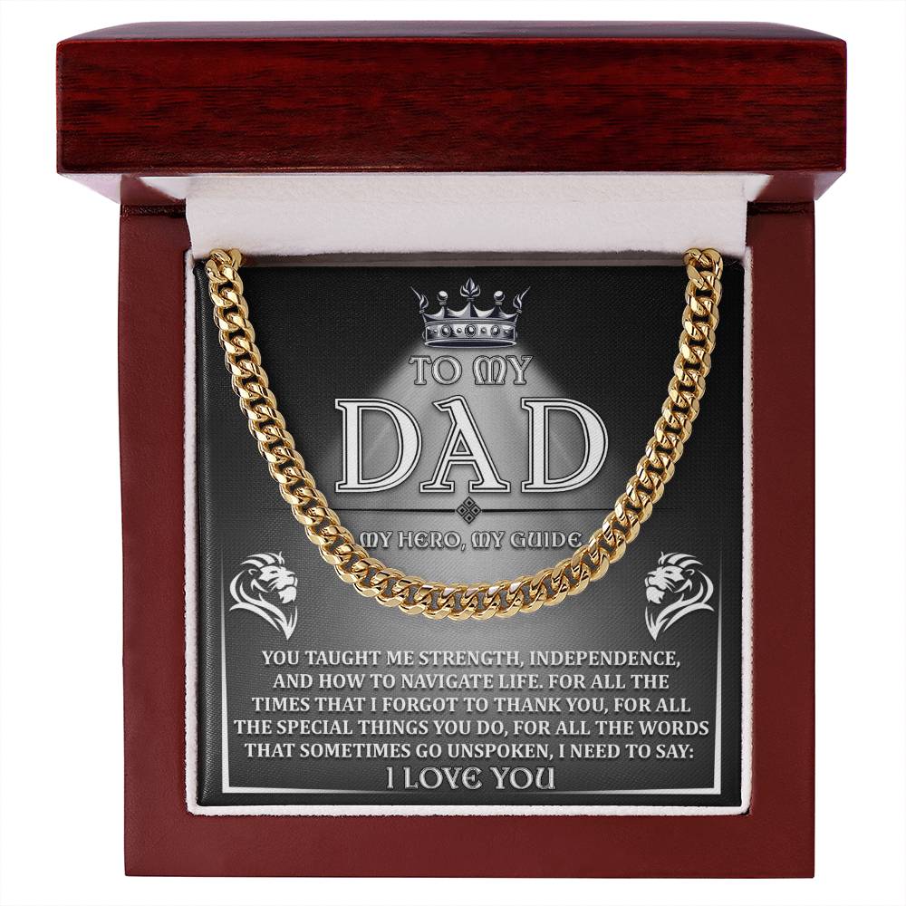 Cuban Link Chain Necklace Gift for Dad, Gift for Father, Birthday Gift, Father's Day Gift