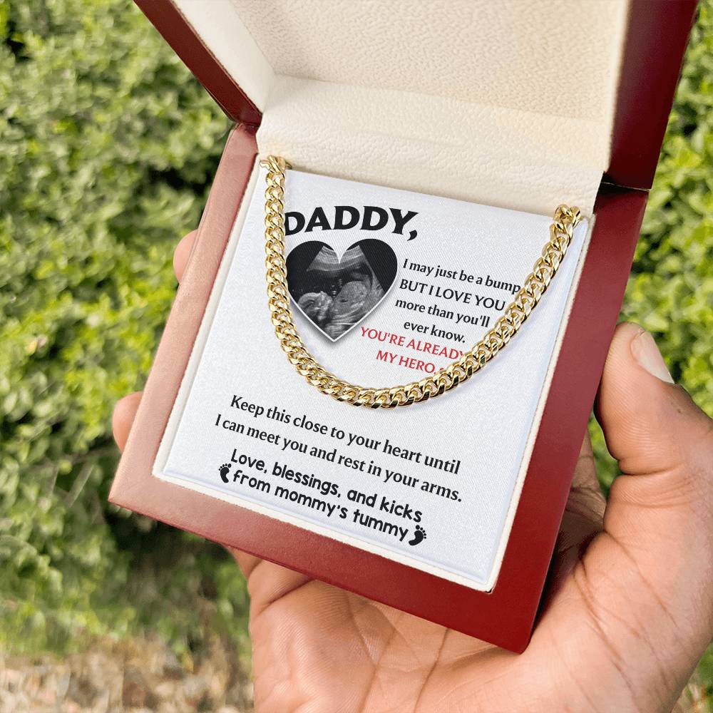Cuban Link Necklace Gift for Dad to be, Gift for Father to be, Birthday Gift