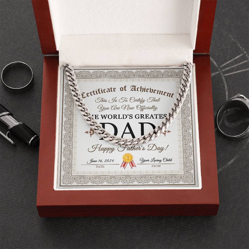 Cuban Link Chain Necklace Gift for Dad, Gift for Father, Father's Day Gift