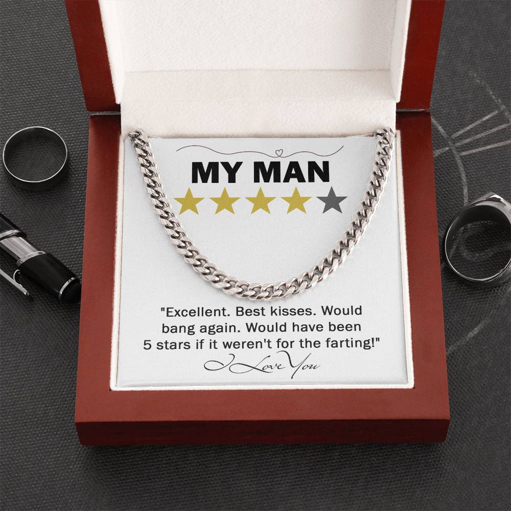 My Man- Cuban Necklace-  Gift For Husband
