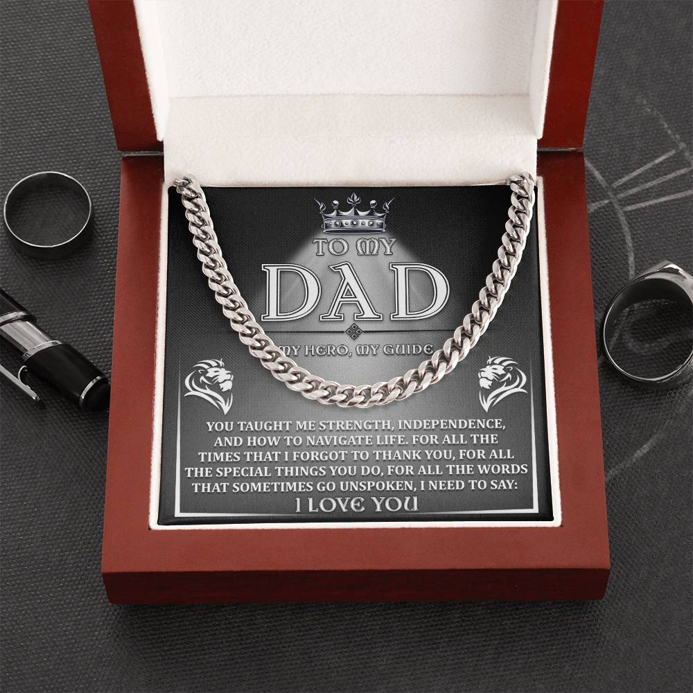 Cuban Link Chain Necklace Gift for Dad, Gift for Father, Birthday Gift, Father's Day Gift