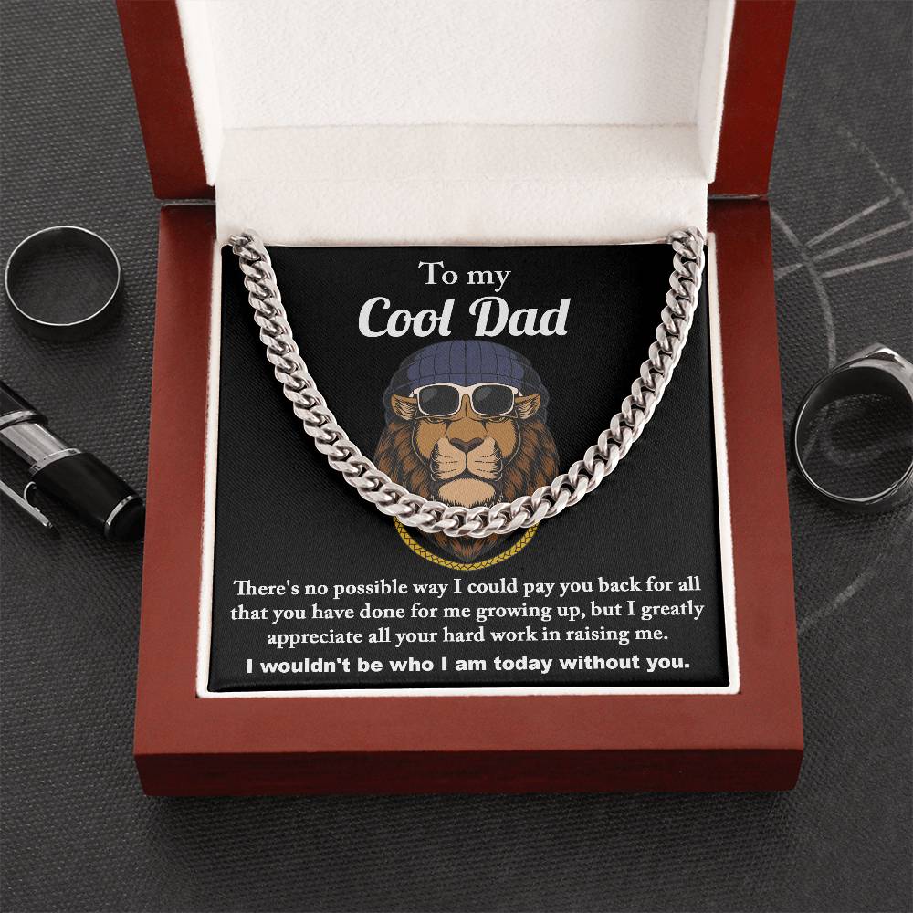 Cuban Link Chain Necklace Gift for Dad, Gift for Father, Birthday, Father's Day Gift