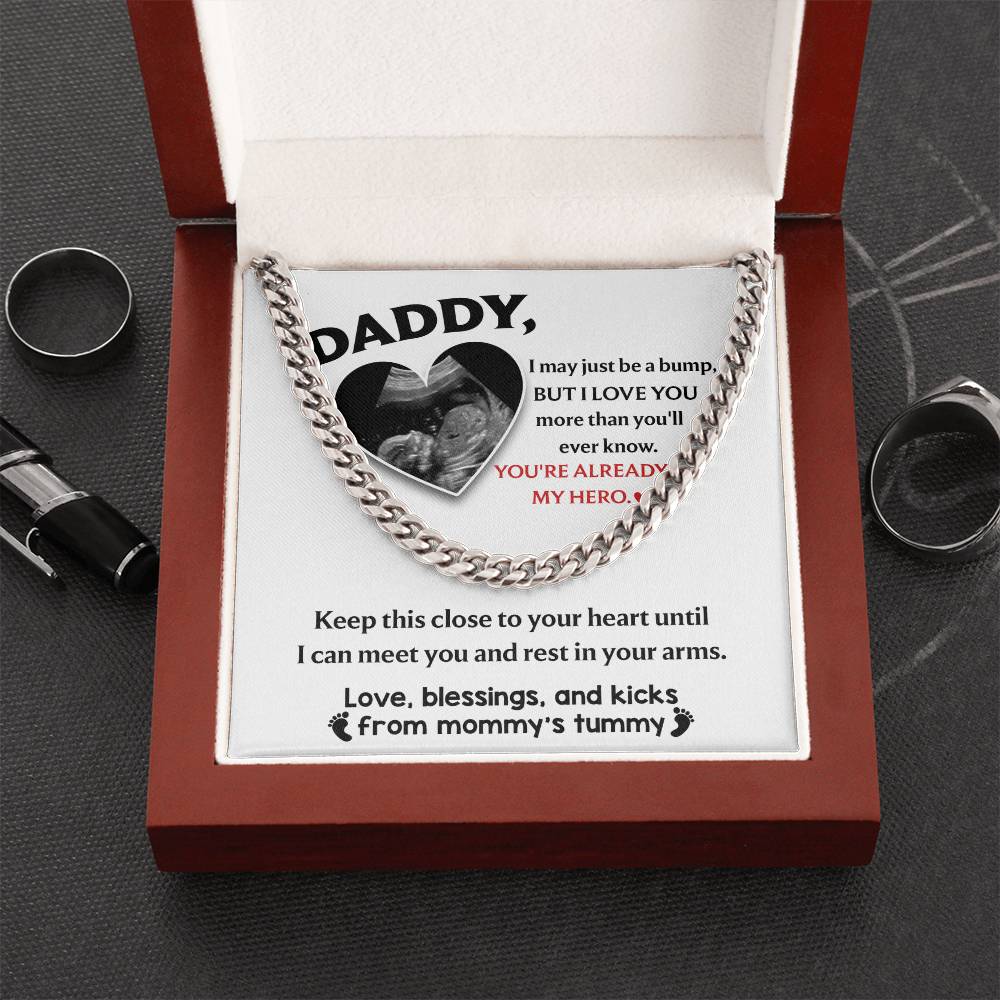 Cuban Link Necklace Gift for Dad to be, Gift for Father to be, Birthday Gift