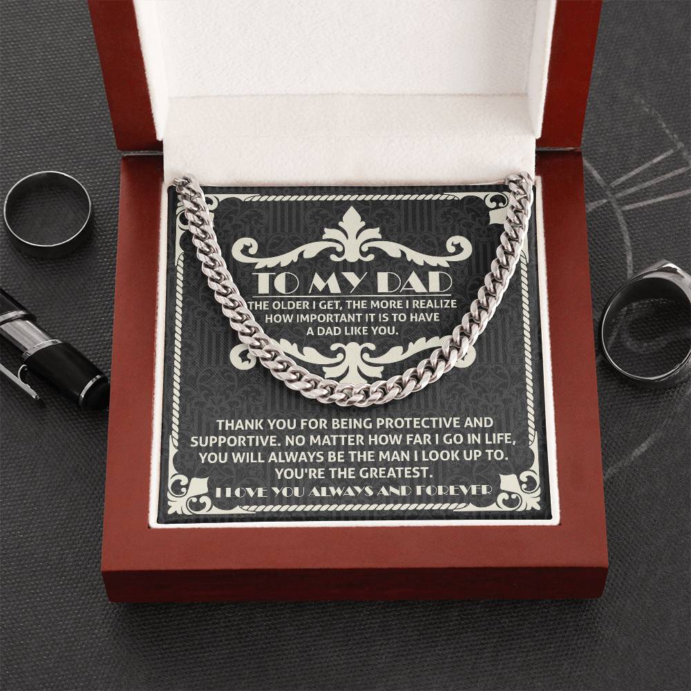 Cuban Link Chain Necklace Gift for Dad, Gift for Father, Birthday, Father's Day Gift