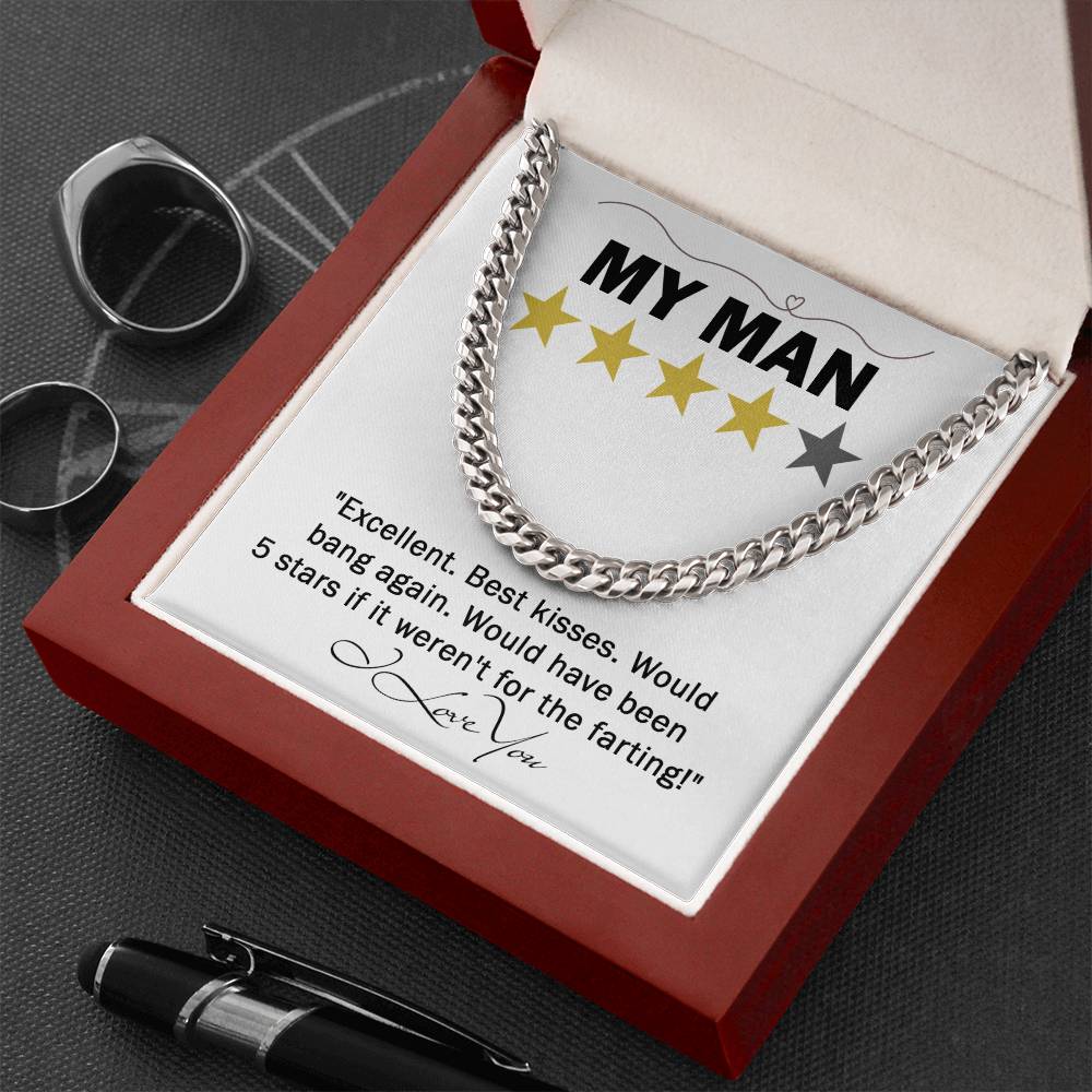 My Man- Cuban Necklace-  Gift For Husband