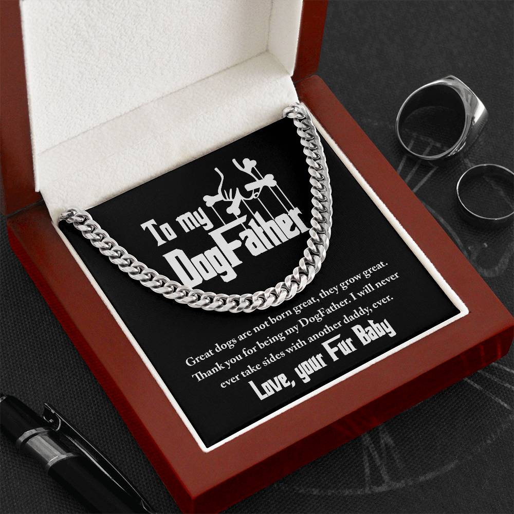 Cuban Link Chain , Gift for Dad from Dog Baby, Gift for Father, Birthday Gift, Father's Day Gift