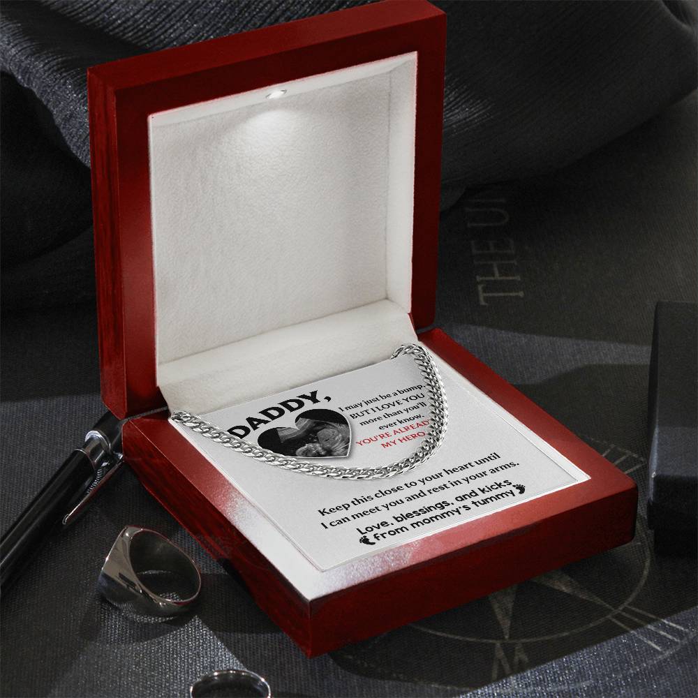 Cuban Link Necklace Gift for Dad to be, Gift for Father to be, Birthday Gift