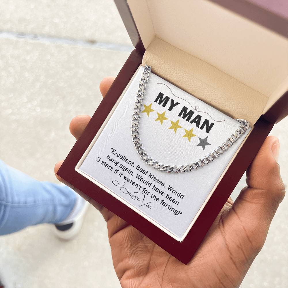 My Man- Cuban Necklace-  Gift For Husband