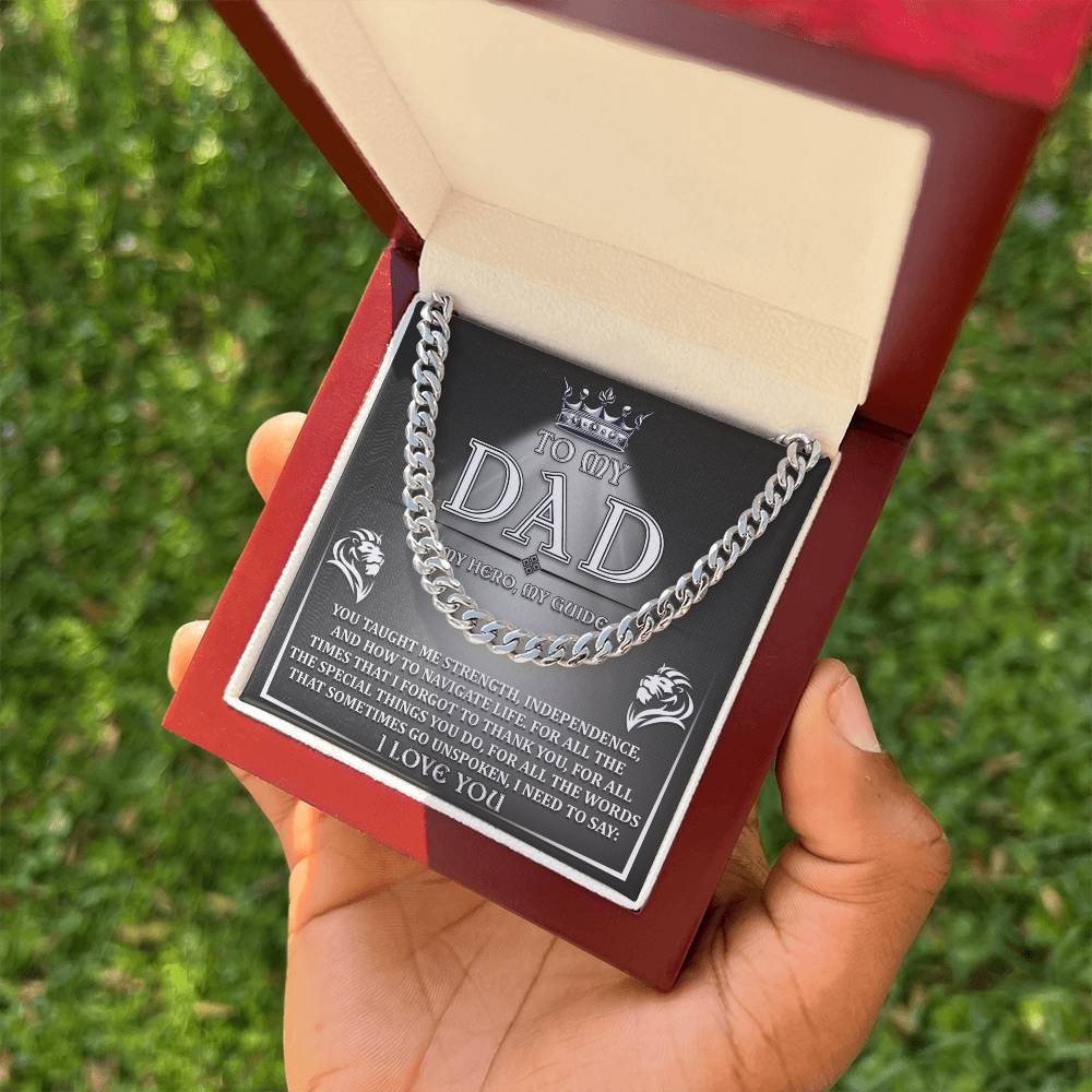 Cuban Link Chain Necklace Gift for Dad, Gift for Father, Birthday Gift, Father's Day Gift