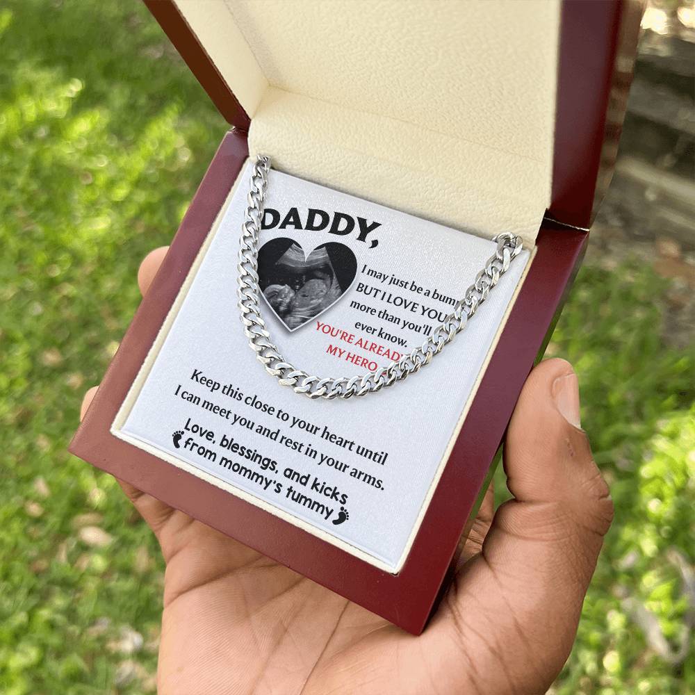 Cuban Link Necklace Gift for Dad to be, Gift for Father to be, Birthday Gift
