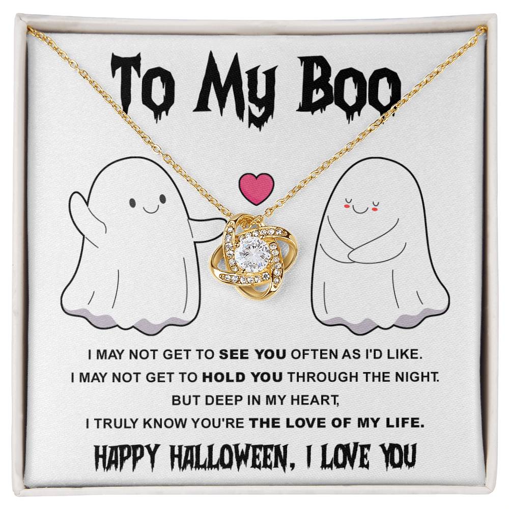 You're The Love Of My Life- Halloween Theme Message with Love Knot Necklace