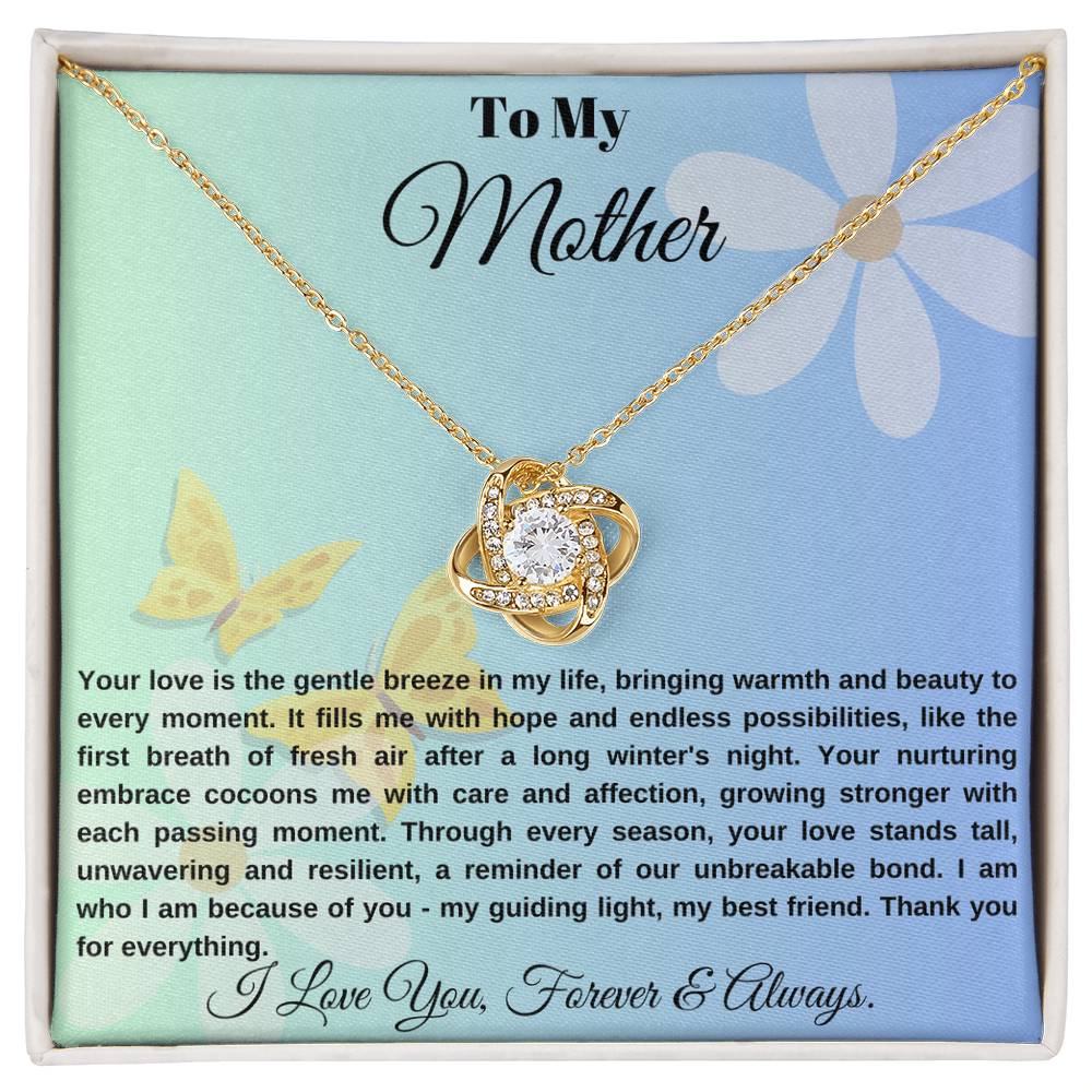 Eternal Love Knot Necklace: A Tribute to Mom's Endless Love ,Special Gift for Mom, gift for Mother.