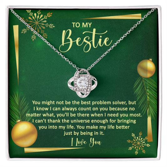 To My Bestie- Love Knot Pendant Necklace