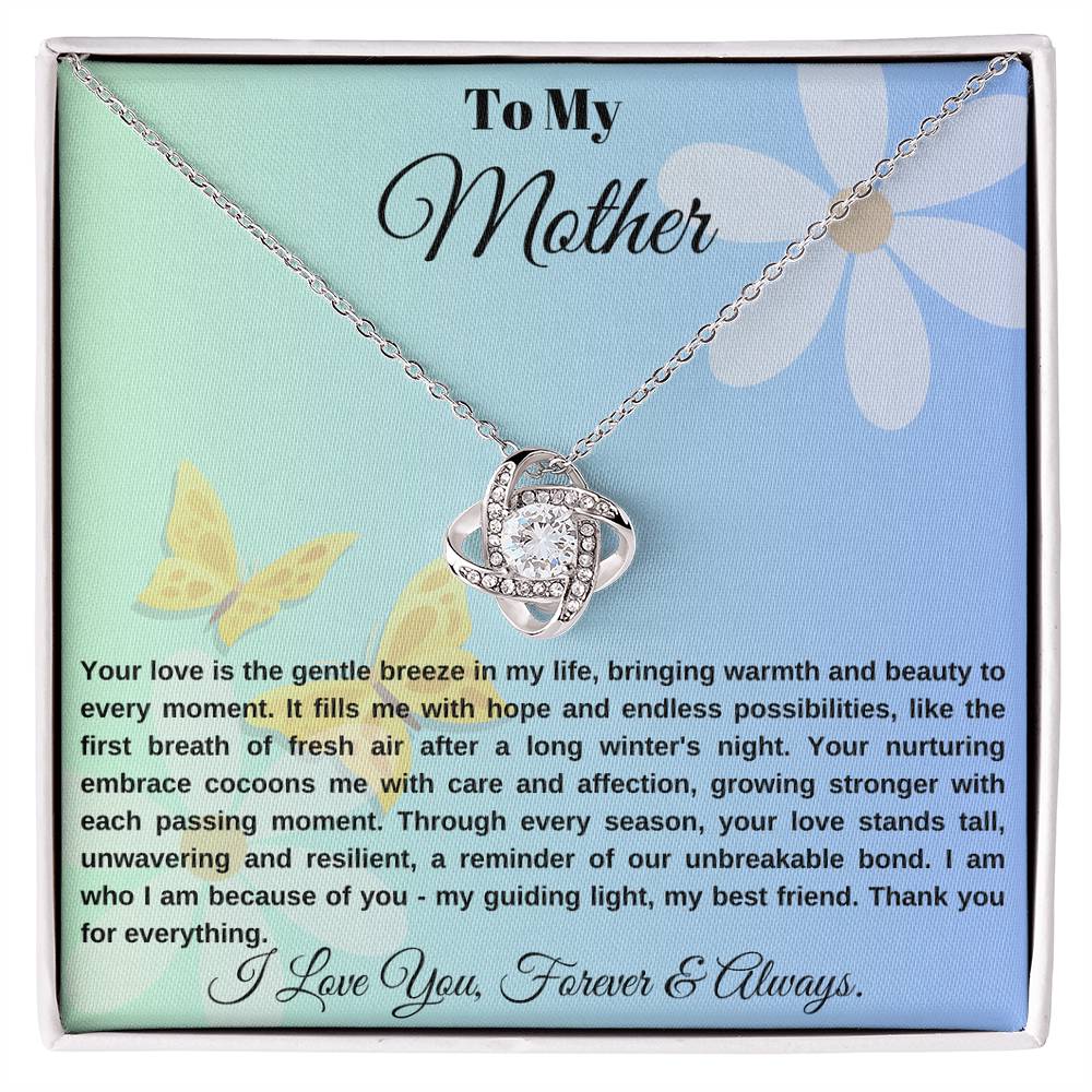 Eternal Love Knot Necklace: A Tribute to Mom's Endless Love ,Special Gift for Mom, gift for Mother.