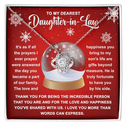 To My Dearest Daughter -In- Law -Love Knot Pendant Necklace