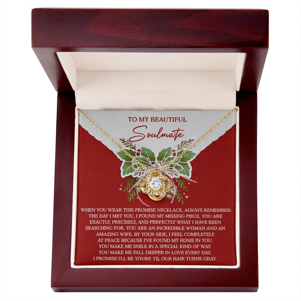 To My Beautiful Soulmate, Love Knot Necklace, Gift Fr Soulmate, Christmas Gift, Sentimental Gift