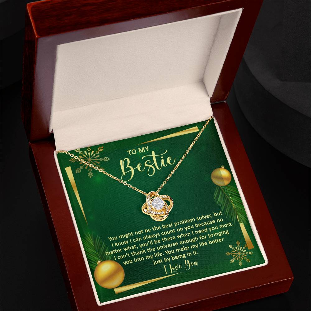 To My Bestie- Love Knot Pendant Necklace
