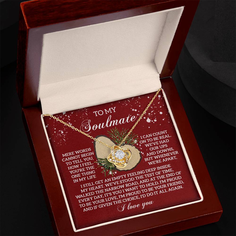 To My Soulmate Gift, Love Knot Necklace , Christmas Gift