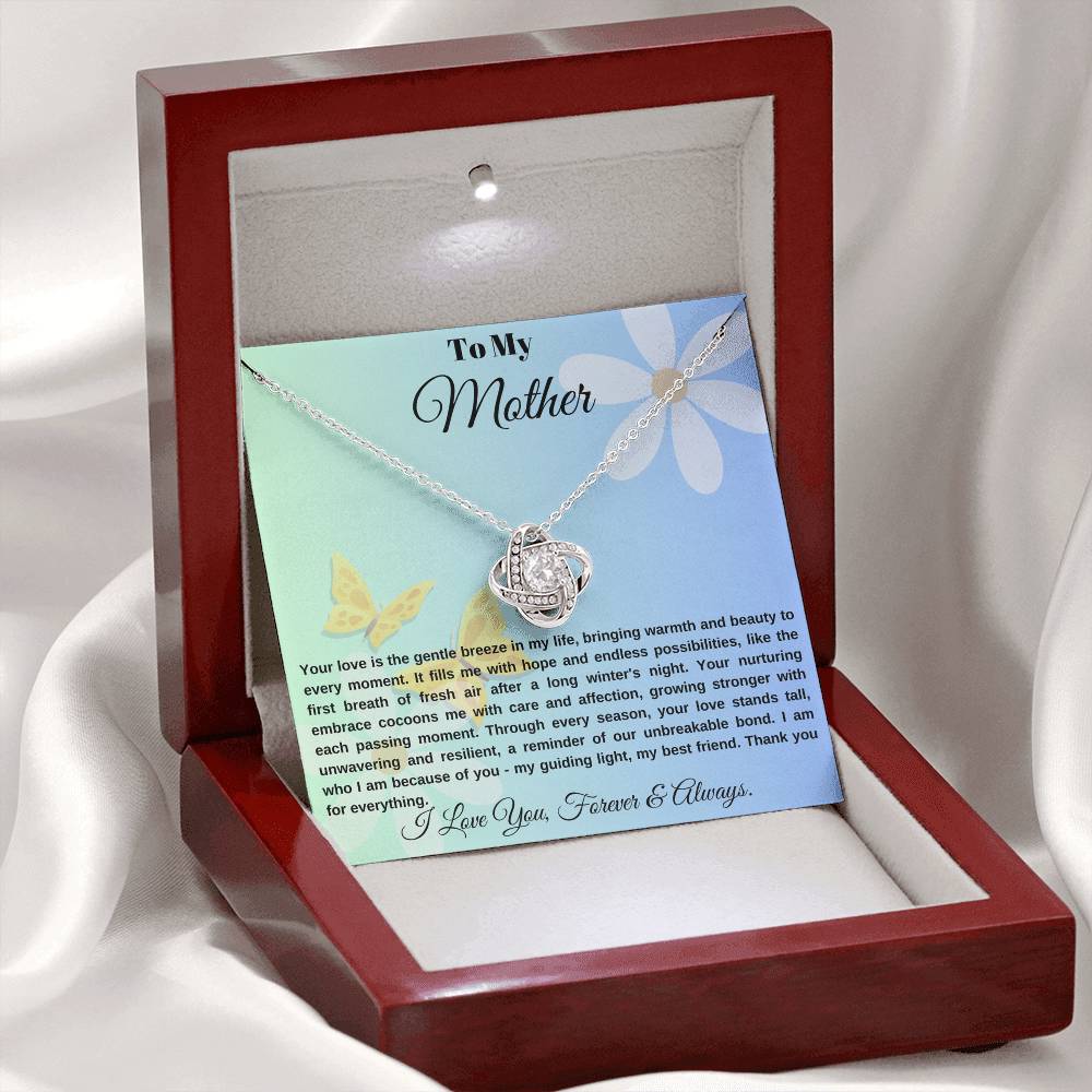 Eternal Love Knot Necklace: A Tribute to Mom's Endless Love ,Special Gift for Mom, gift for Mother.