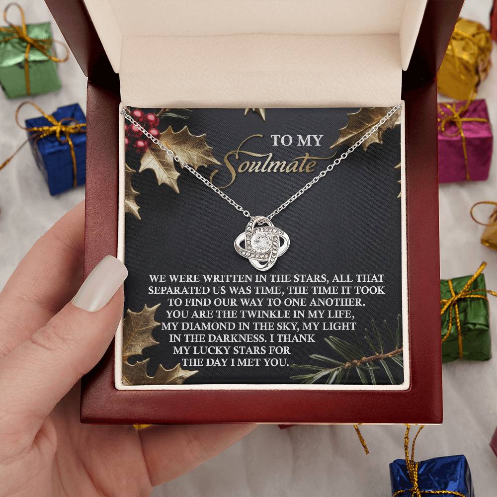 To My Soulmate Gift, Love Knot Necklace, Christmas Gift