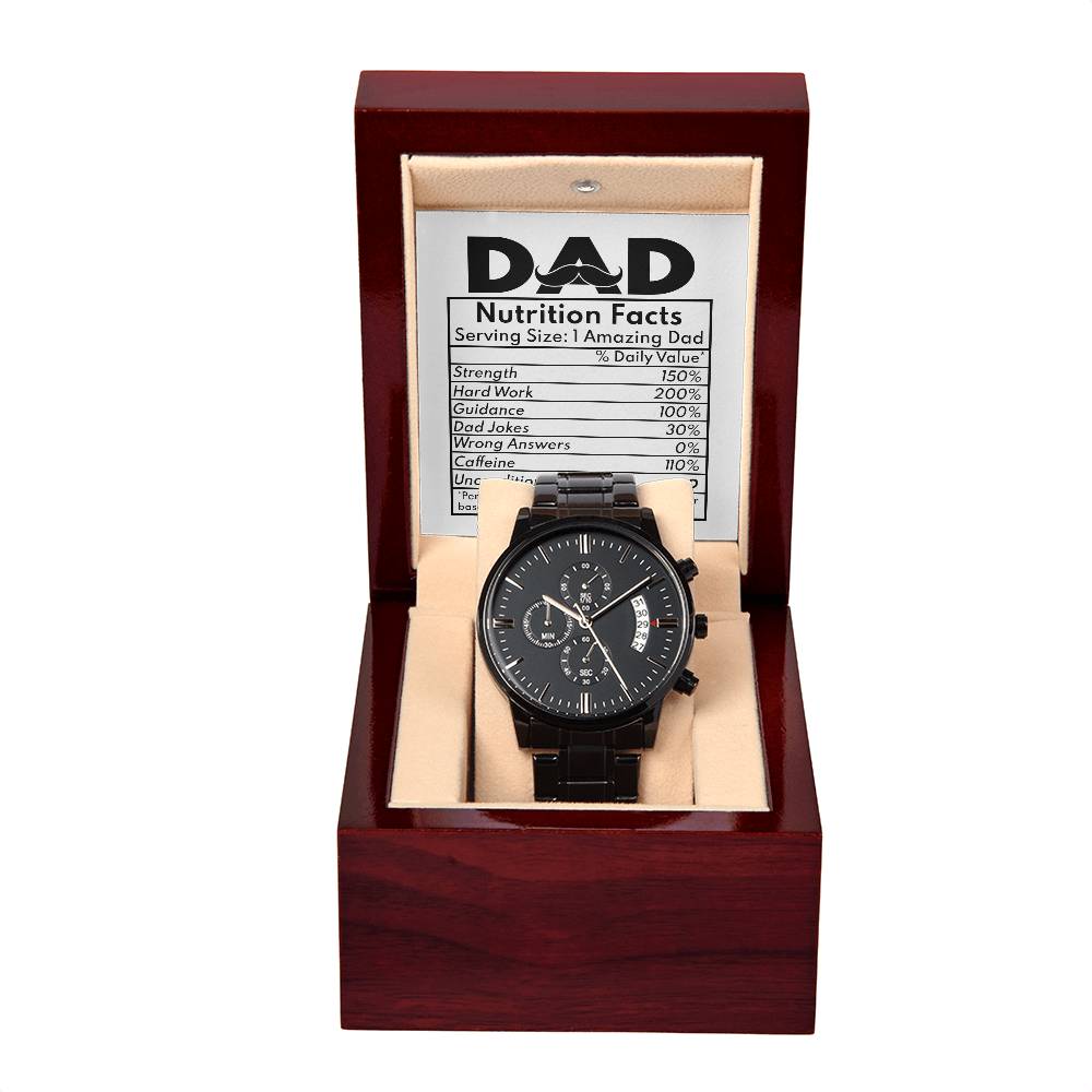 Black Chronograph Watch  gift for Dad, Gift  for Father, Birthday Gift, Father's Day Gift