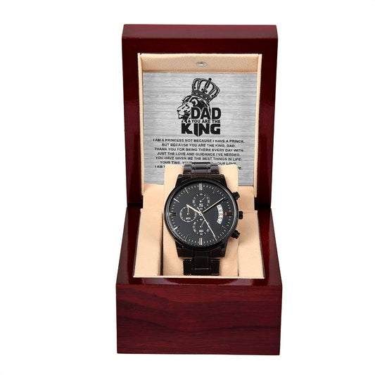 Black Chronograph Watch, Gift for Dad, Gift For Father, Father's Day Gift