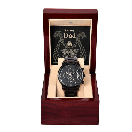 Black Chronograph Watch gift for Dad, Gift For Father's Day, Gift for Birthday