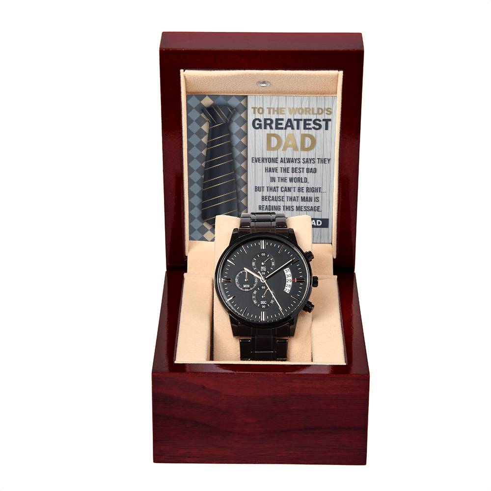 Black Chronograph Watch Gift For Dad. Gift for Father, Birthday Gift, Father's Day Gift