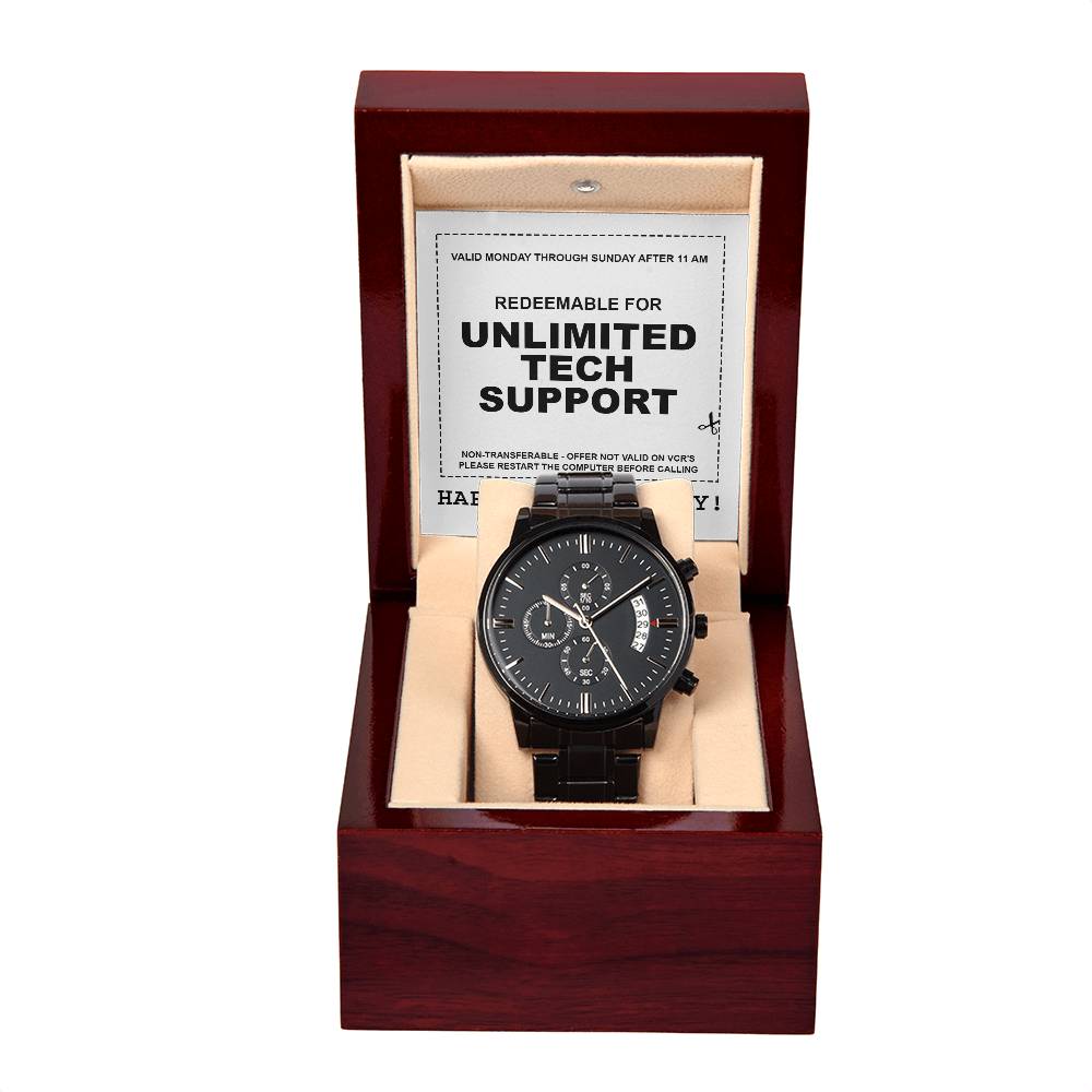 Black Chronograph Watch, Gift for Dad, Gift For Father, Father's Day Gift