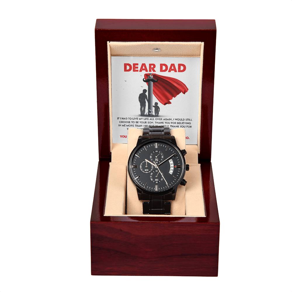 Black Chronograph Watch  gift for dad, Gift  for Father, Birthday Gift, Father's Day Gift