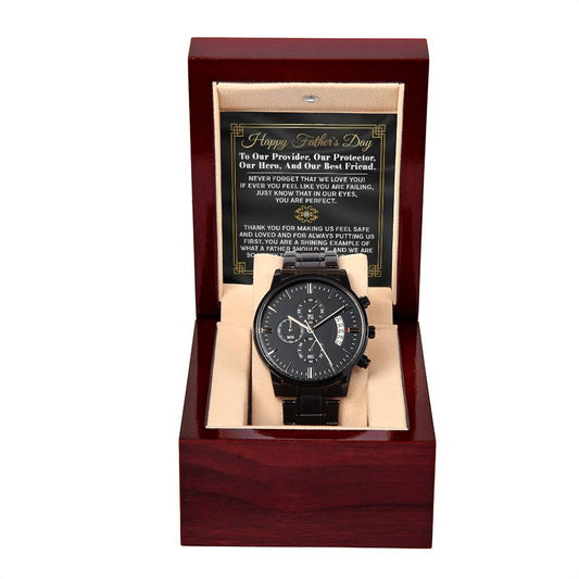 Black Chronograph Watch gift for Dad, Gift for Father, Father's Day Gift