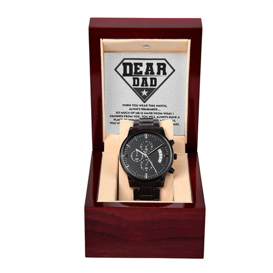 Black Chronograph Watch Gift For Dad, Gift for Father, Birthday , Father's Day Gift