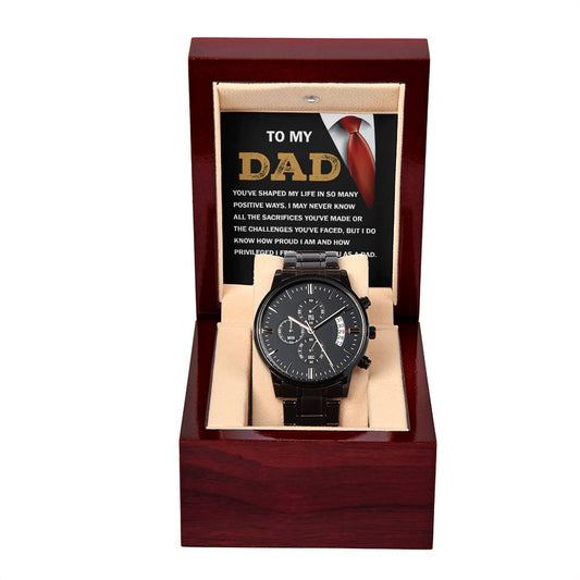 Black Chronograph Watch Gift For Dad, Gift For Father, Birthday Gift, Father's  Day Gift