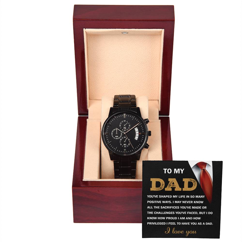 Black Chronograph Watch Gift For Dad, Gift For Father, Birthday Gift, Father's  Day Gift