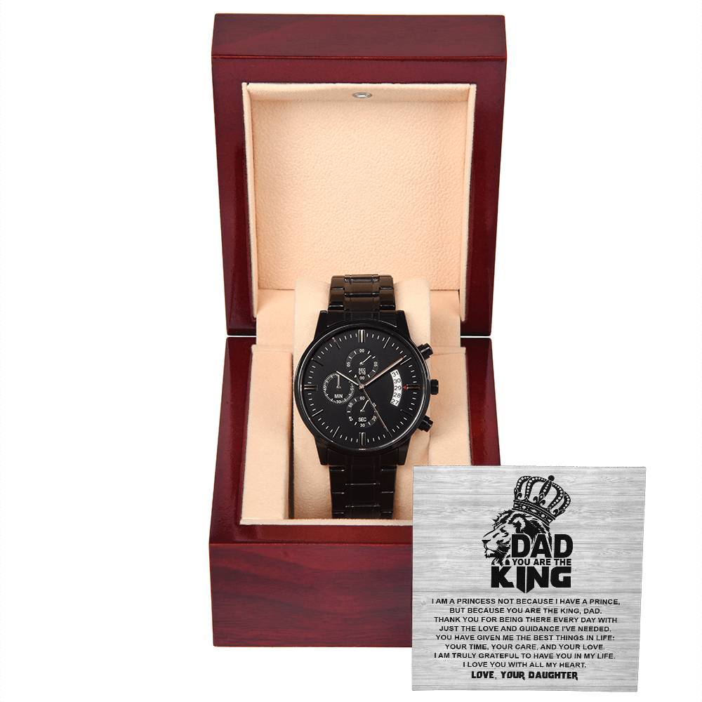 Black Chronograph Watch, Gift for Dad, Gift For Father, Father's Day Gift