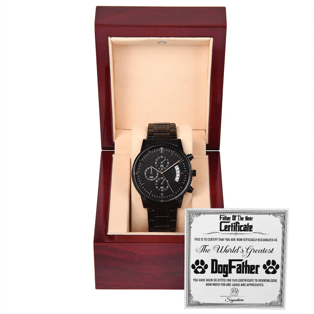 Black Chronograph Watch, Gift for Dad, Gift For Father, Father's Day Gift