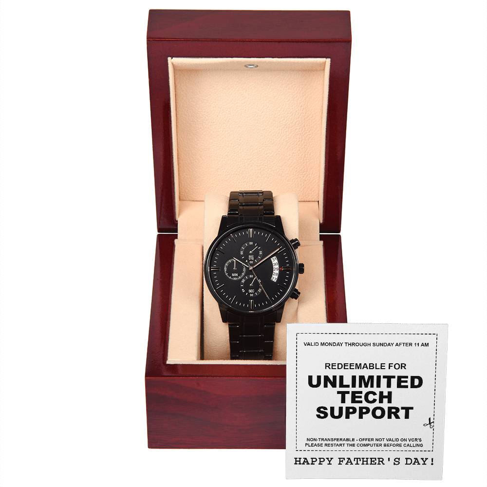 Black Chronograph Watch, Gift for Dad, Gift For Father, Father's Day Gift